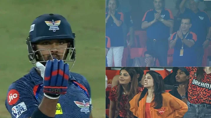 Watch: Nicholas Pooran impresses Sanjiv Goenka, disappoints Kavya Maran with flying kiss&nbsp;celebration