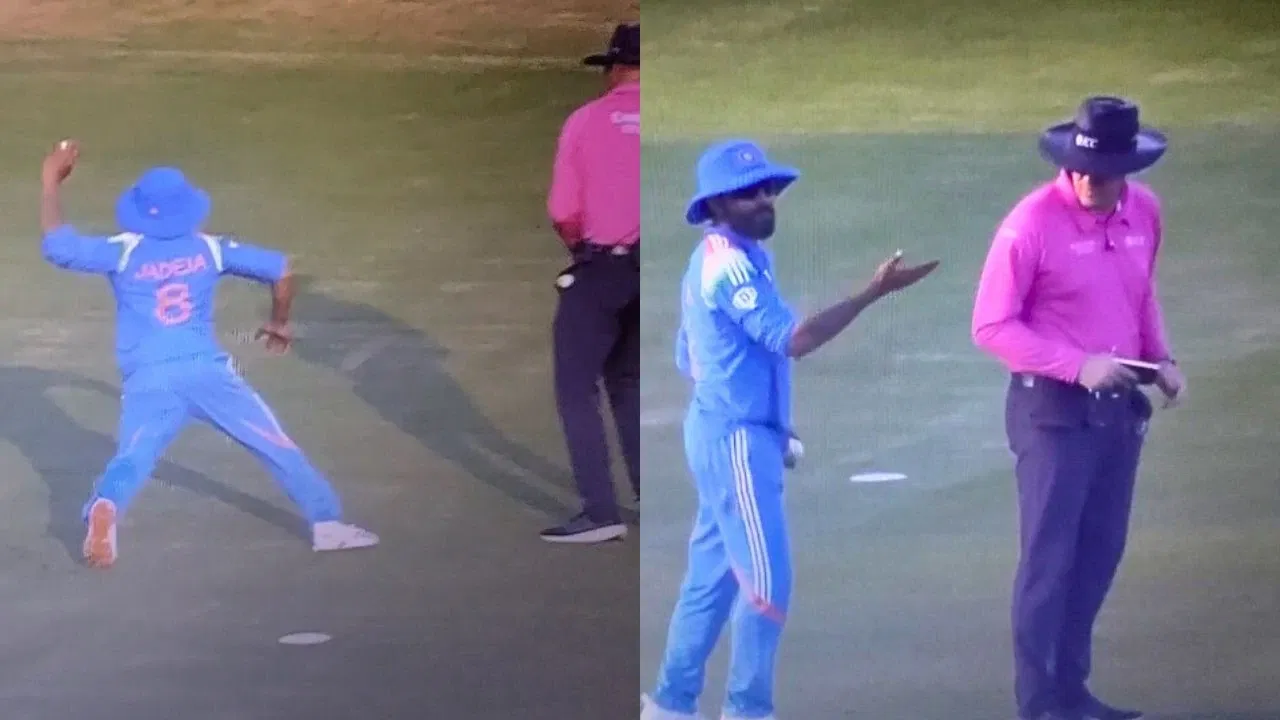 Ravindra Jadeja Nearly Hits Umpire