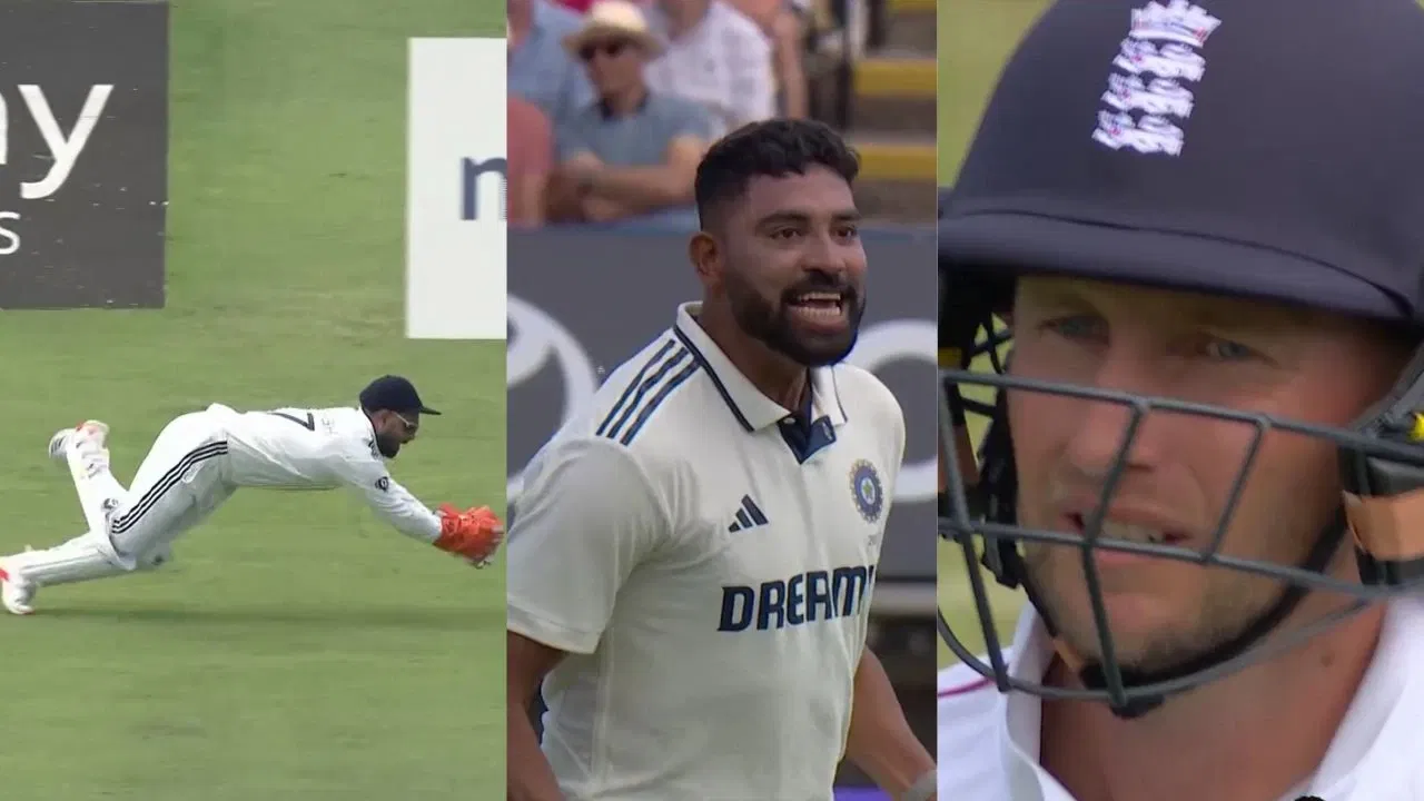 Rishabh Pant Takes Stunner To Dismiss Joe Root Mohammed Siraj Shines