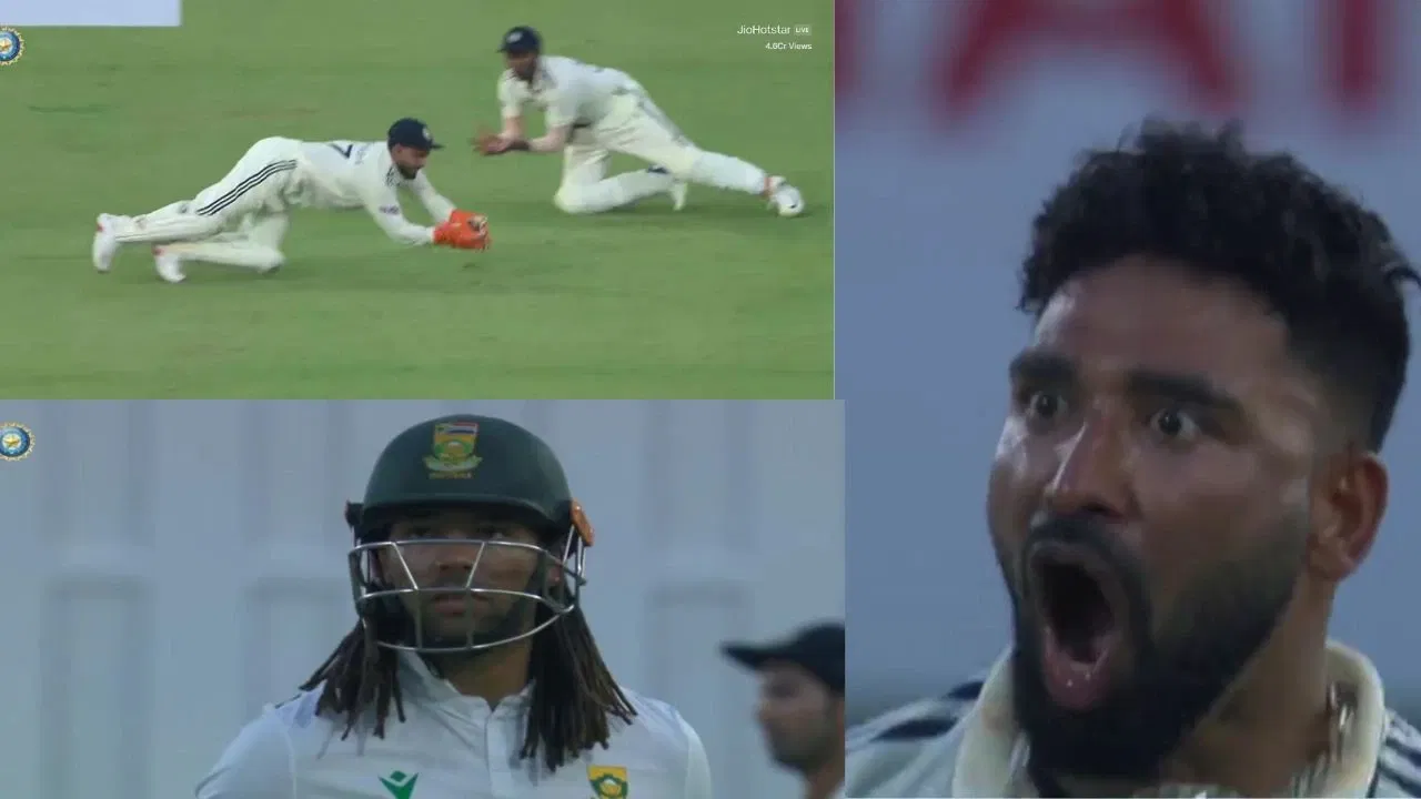 Rishabh Pant Takes Stunner To Dismiss Tony De Zorzi In Guwahati Test Mohammed Siraj Celebrates Aggressively