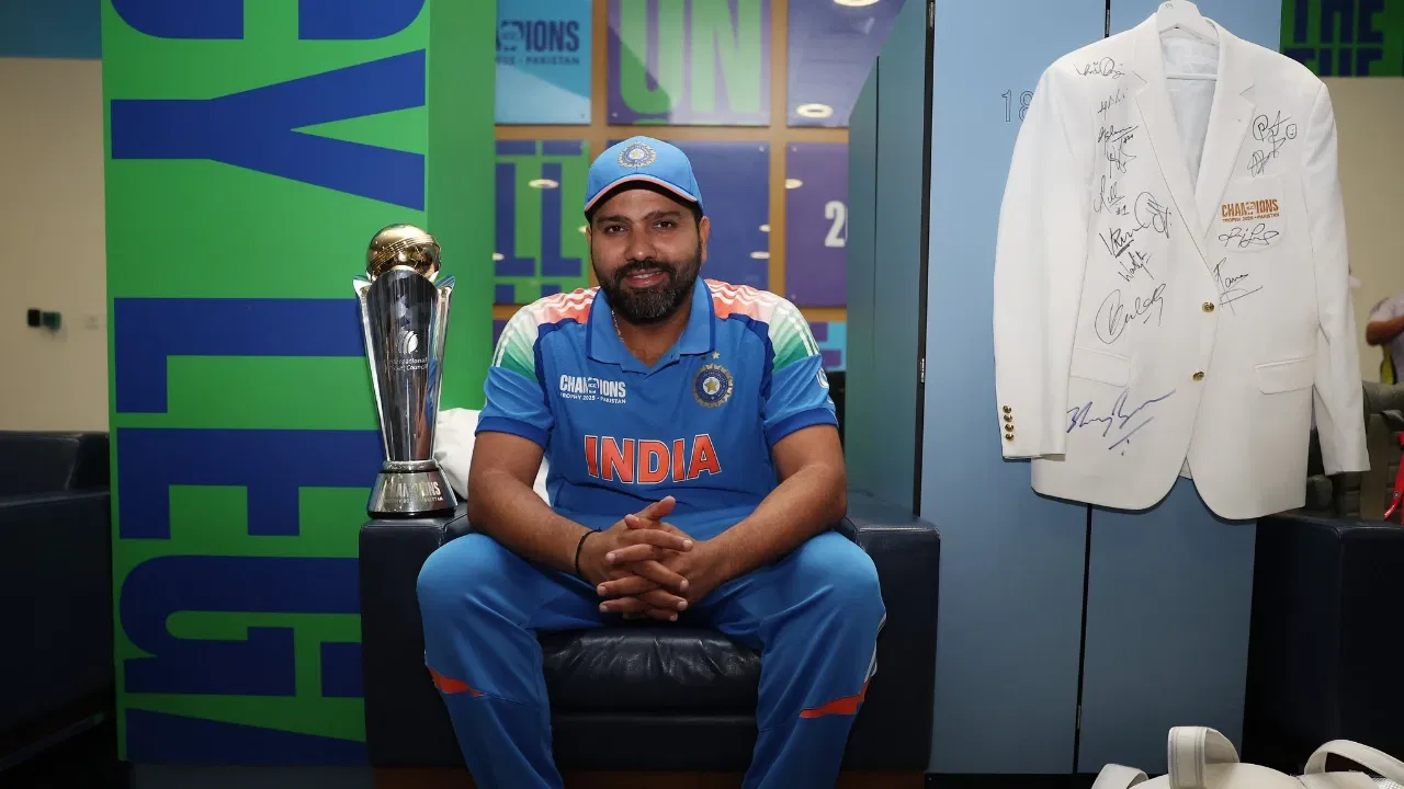 Rohit Sharma With ICC Champions Trophy