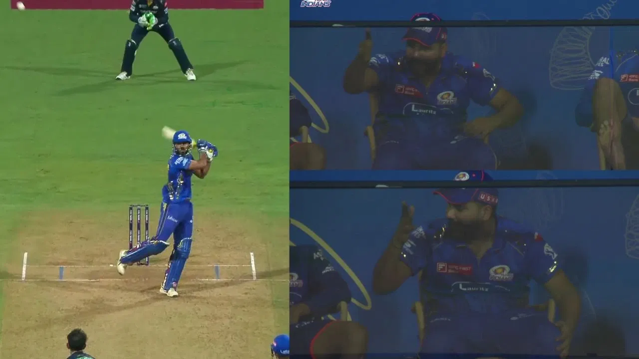 Watch: Naman Dhirs poor shot selection leaves Rohit Sharma extremely angry in MI vs GT clash