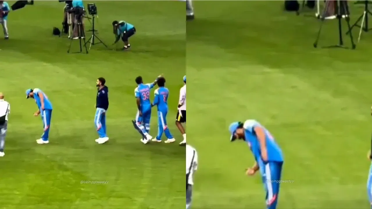 Rohit Sharma Bowing Down Pose For Shubman Gill