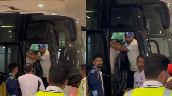 Rohit Sharma Waiting In Team Bus In Dubai