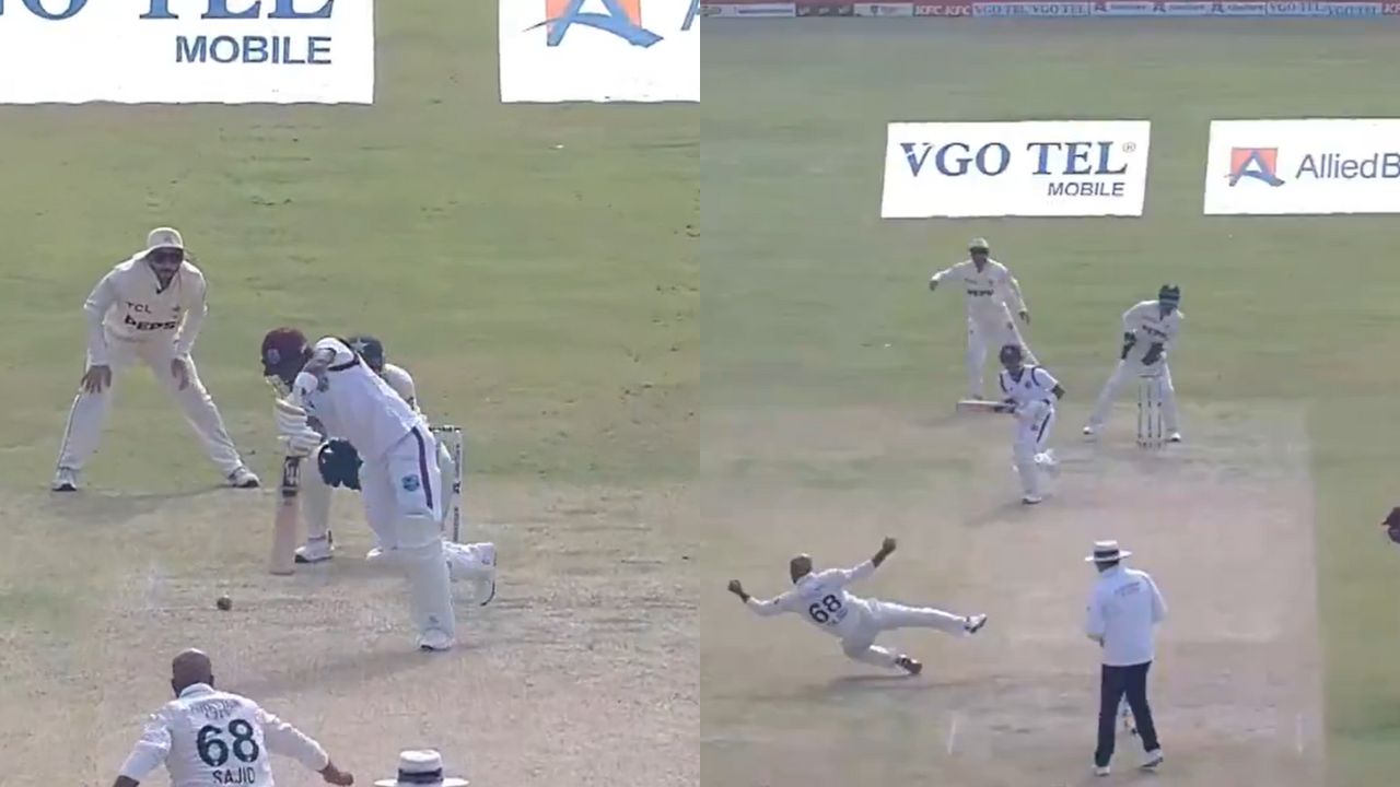 Sajid Khan Catch To Dismiss Kavem Hodge