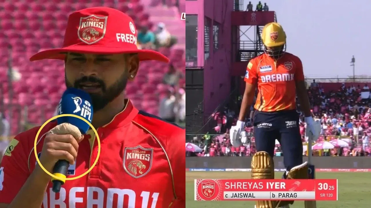 ‘Injured’ Shreyas Iyer plays through pain, shines with brave knock vs RR in IPL 2025