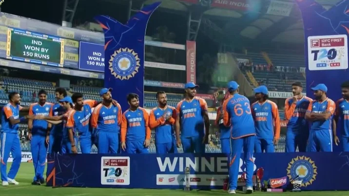 Suryakumar Yadav Hands Trophy To Youngsters