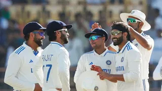 Team India Celebrates A Wicket