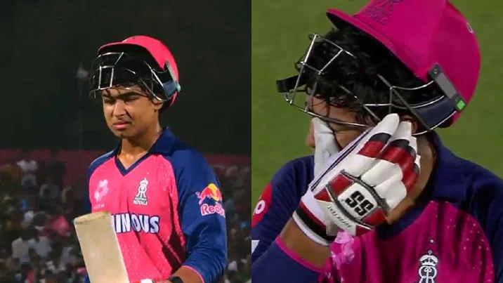 Watch: Vaibhav Suryavanshi cries hard after his dismissal in debut&nbsp;IPL&nbsp;innings