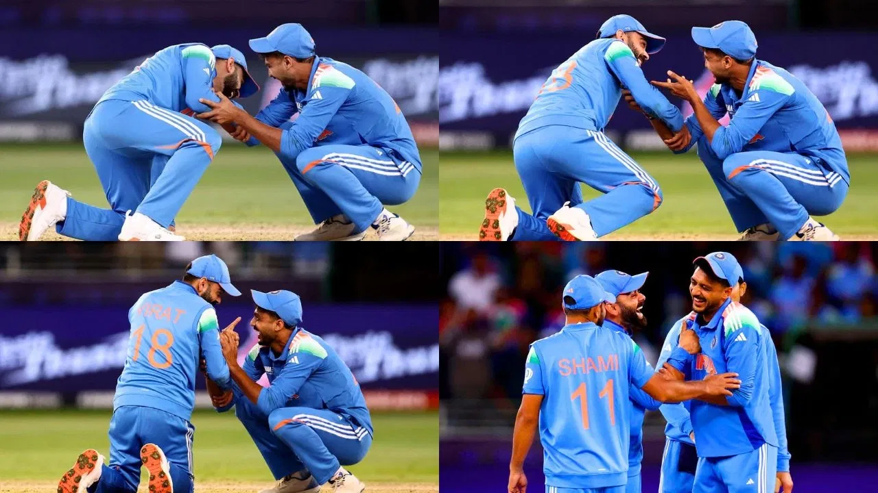 Virat Kohli Touches Axar Patel Feet