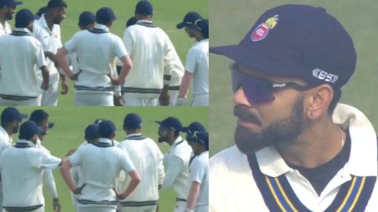 Virat Kohlis Teammate Touches His Feet During Match