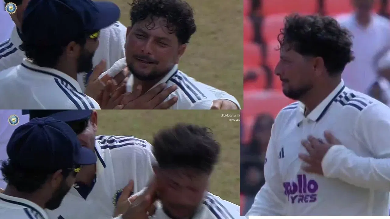 Watch Ravindra Jadeja Slaps Kuldeep Yadav As Spinner Winces In Pain After Chest Blow In Ahmedabad Test