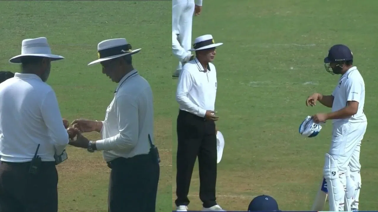 Watch Rohit Sharma Clashes With Umpire Over Ball Change During Ranji Trophy Match Vs J K