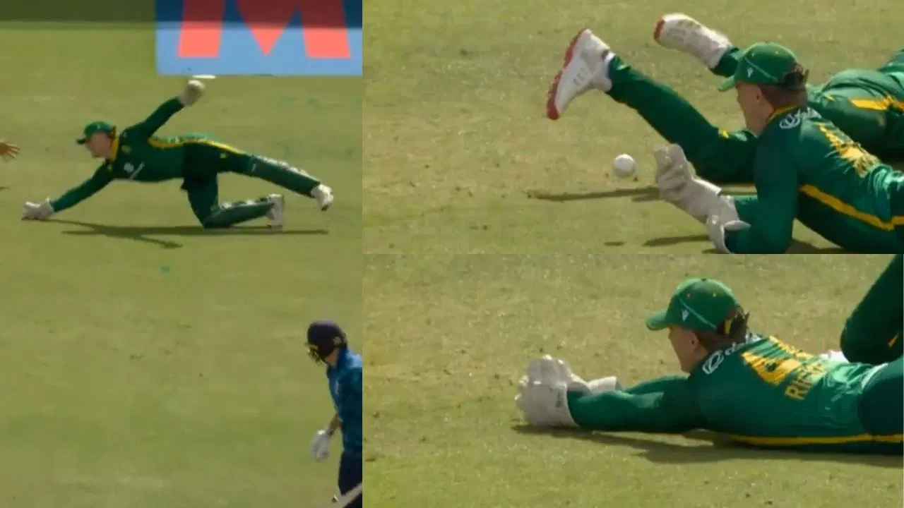 Watch Ryan Rickelton Grabs Unbelievable Second Attempt Stunner To Dismiss Joe Root In 1st ODI
