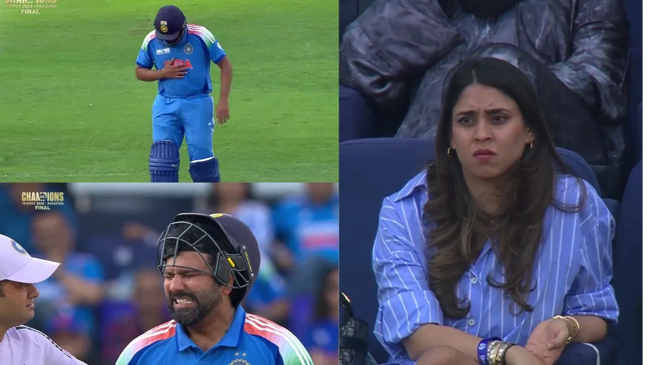 Watch Scary Scenes As Rohit Sharma Struggles In CT 2025 Final Continuously Coughing And Heaving