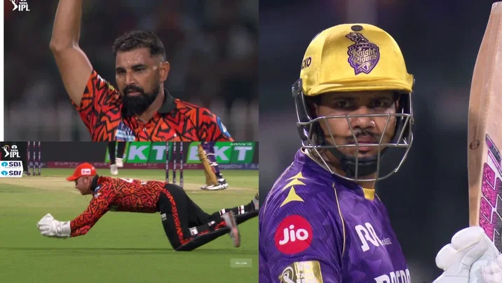 Watch Shocked Sunil Narine Refuses To Walk Back Despite Clear Dismissal Off Mohammed Shami In IPL 2025
