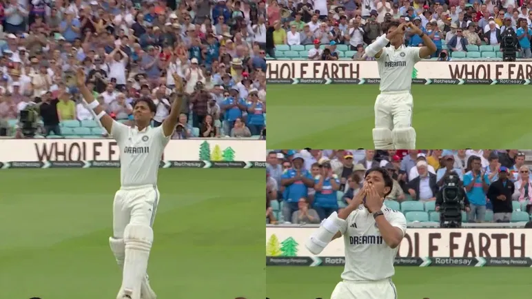 Watch Yashasvi Jaiswal Dedicates Oval Test Ton To Love Blows Flying Kisses