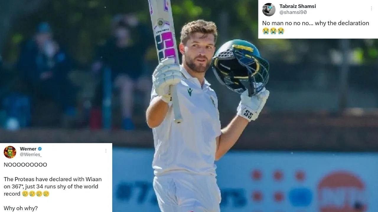Phone call from Brian Lara made Wiaan Mulder declare innings: Twitter explodes as SA captain finishes with 367*