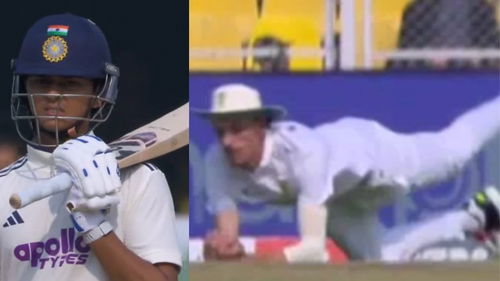 Marco Jansen takes a blinder with a full stretch dive to dismiss Yashasvi Jaiswal