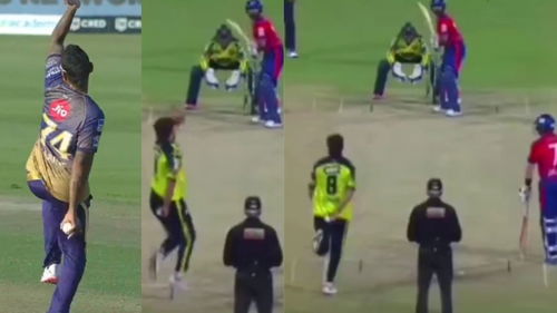 Tim David hilariously mimics Sunil Narine's bowling action in front of him during Abu Dhabi T10 match