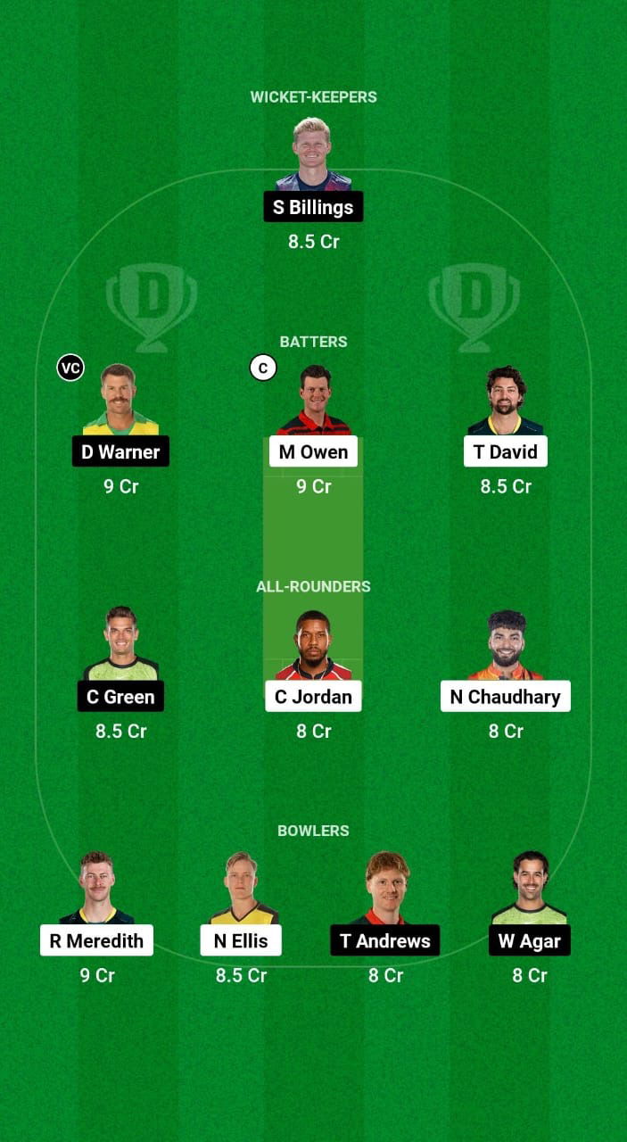 HUR vs THU Dream11 Prediction Fantasy Cricket Tips Dream11 Team BBL 2024-25