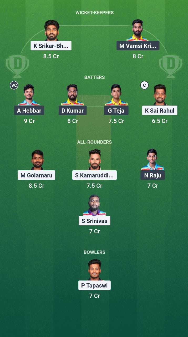 KNK vs VSS Dream11 Prediction Fantasy Cricket Tips Dream11 Team Andhra T20 League