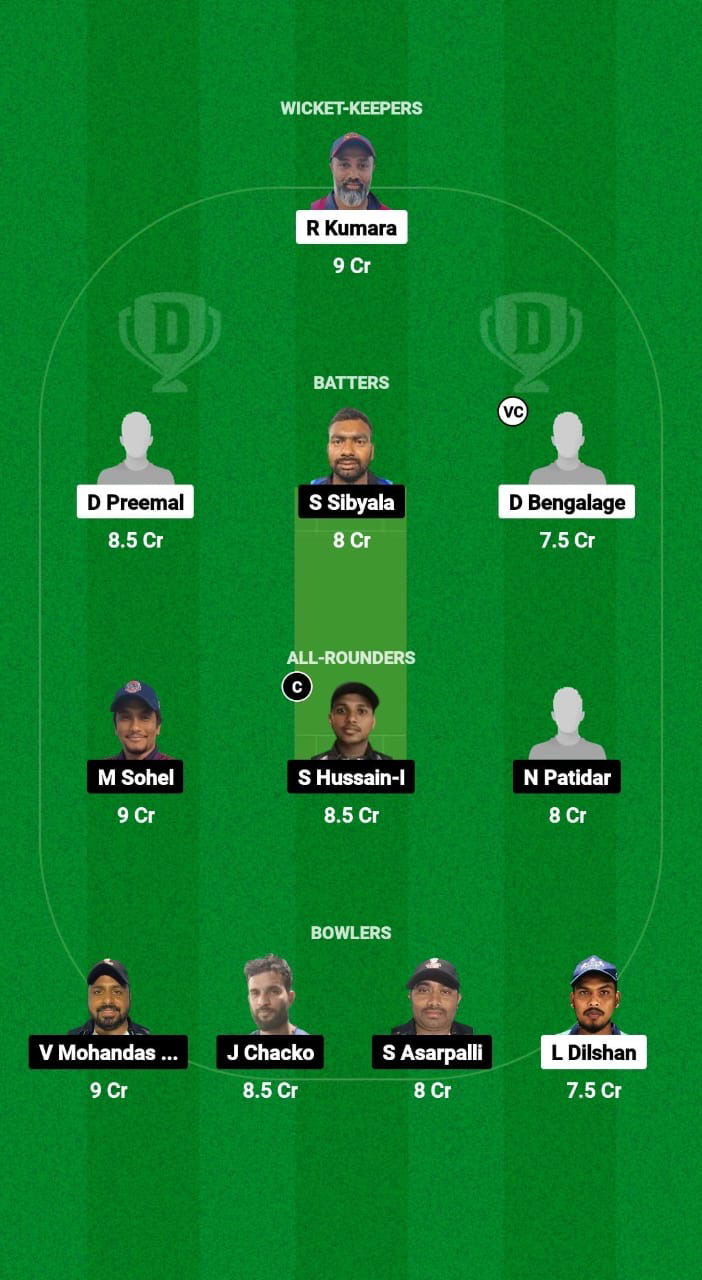 SUL vs TGS Dream11 Prediction Fantasy Cricket Tips Dream11 Team Kuwait Challengers League B T20