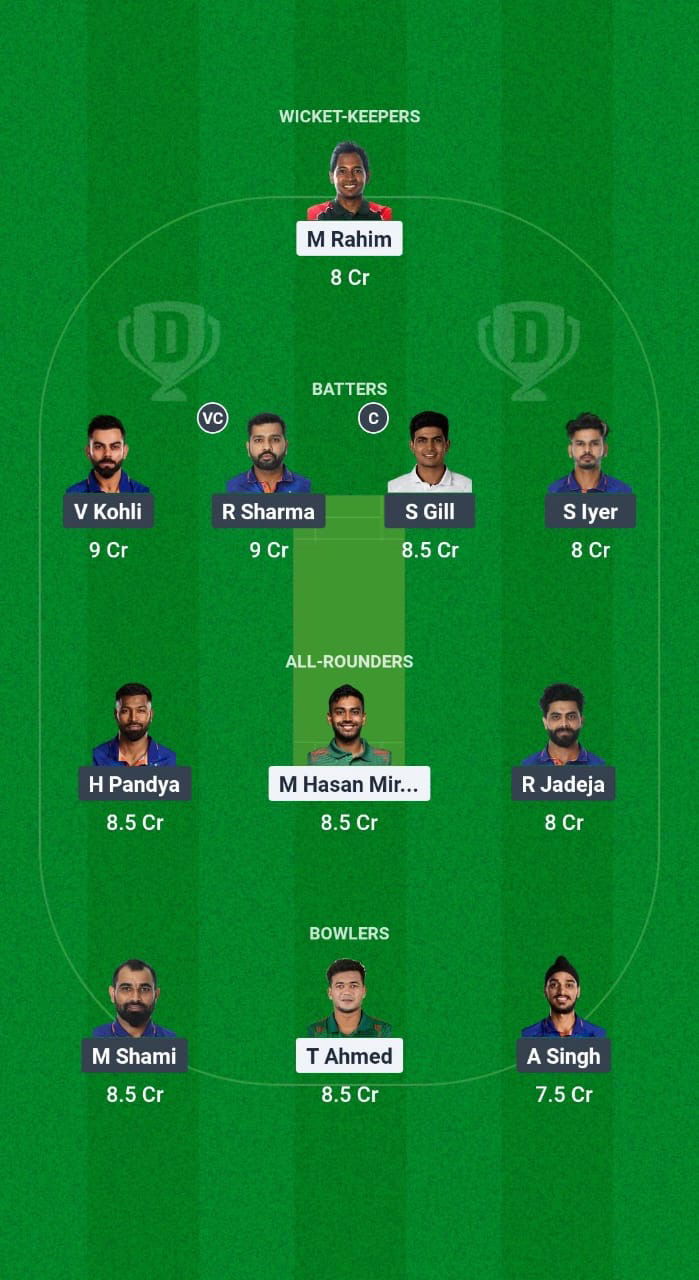 IND vs BAN Dream11 Prediction Fantasy Cricket Tips Dream11 Team ICC Champions Trophy 2025