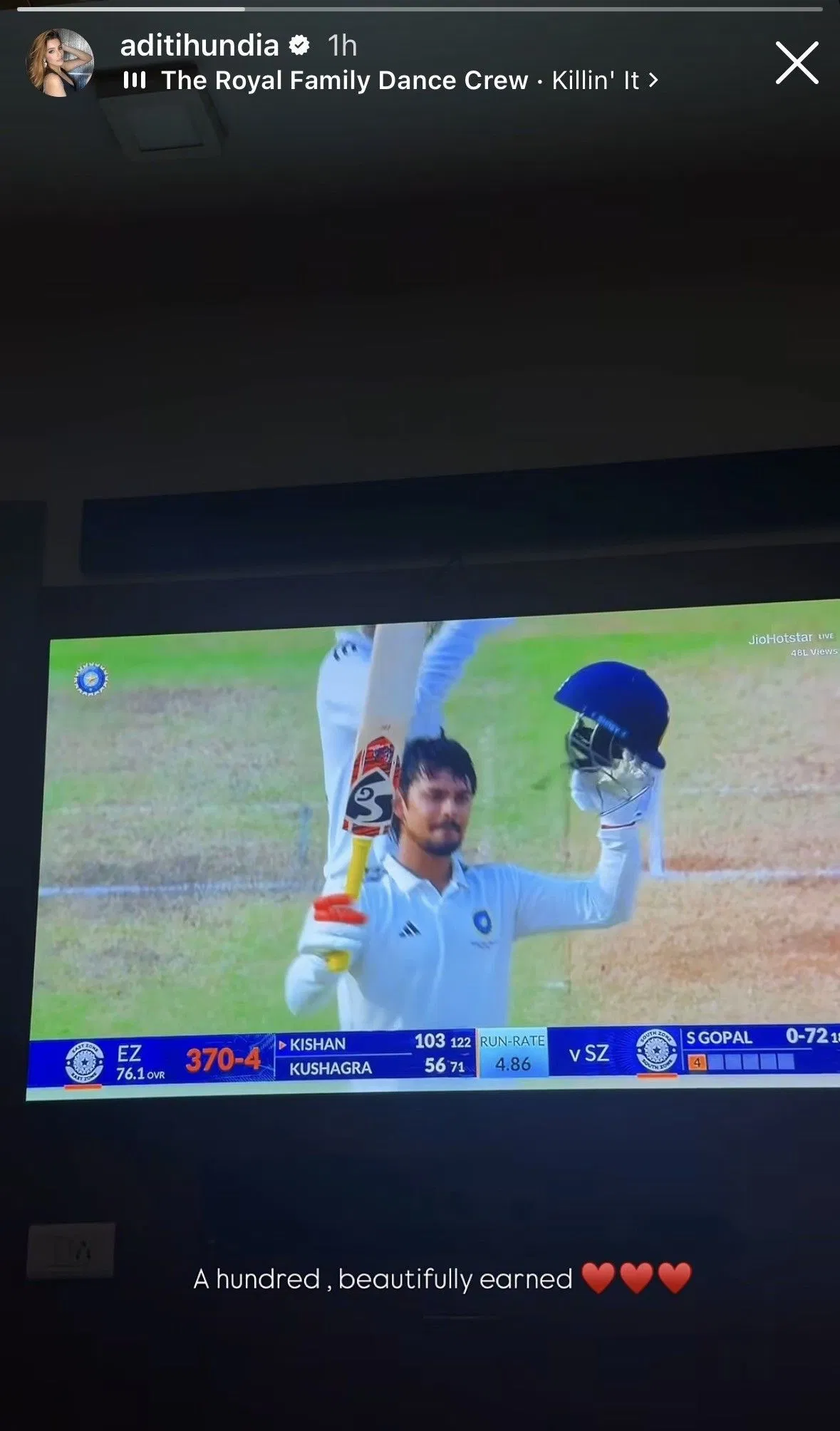 Ishan Kishan's GF shares heartfelt massage soon after keeper-batter's maiden Duleep Trophy century