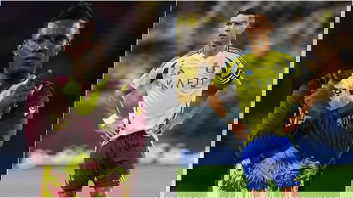 West Indies Akeal Hosein and Cristiano Ronaldo