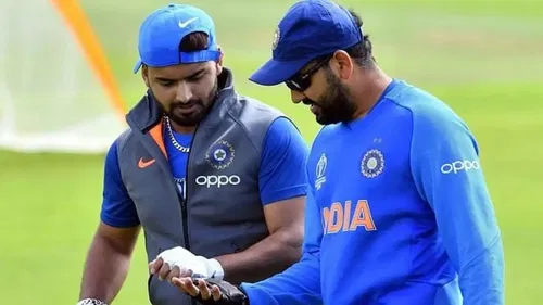 Rishabh Pant with Rohit Sharma