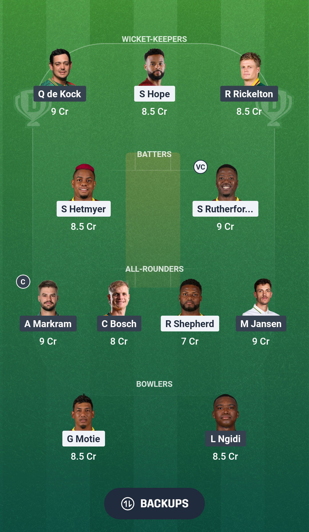 WI vs SA Dream11 Prediction Fantasy Cricket Tips Dream11 Team ICC T20 World Cup 2026