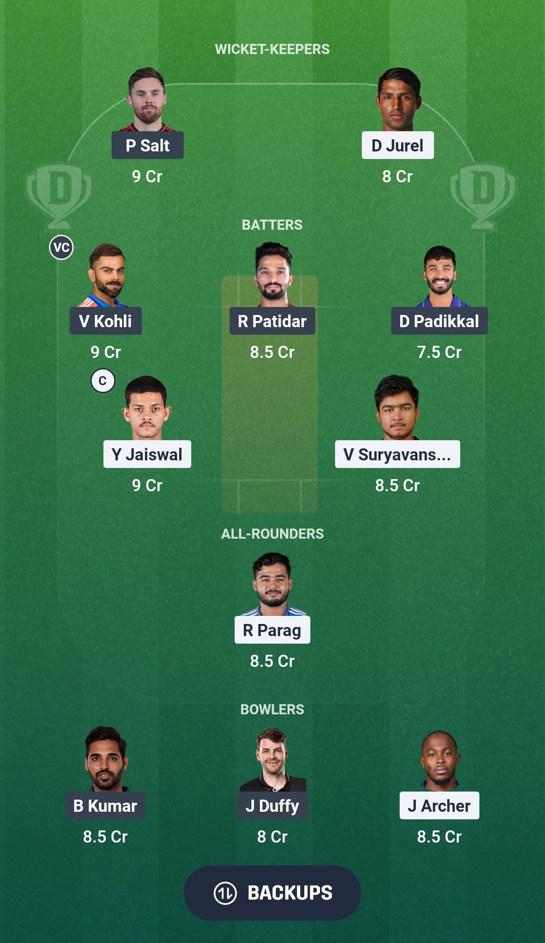 RR vs RCB Dream11 Prediction Fantasy Cricket Tips Dream11 Team IPL 2026