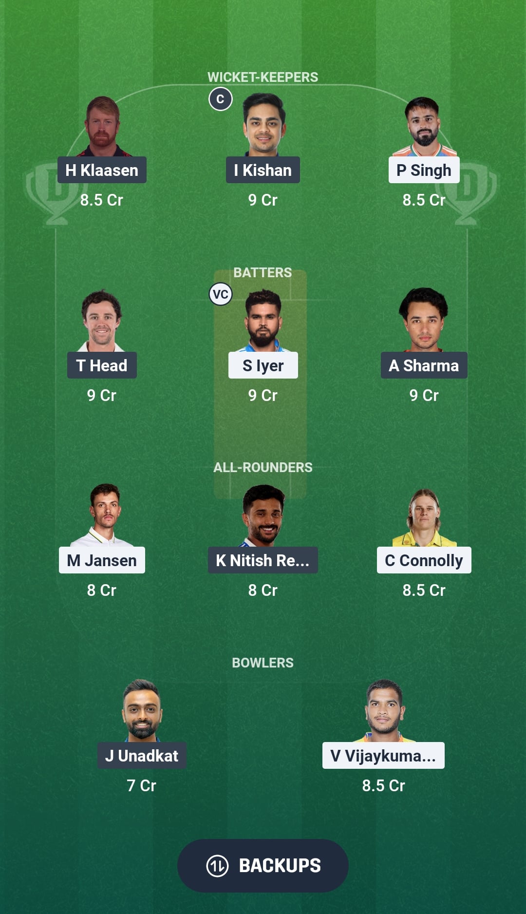 PBKS vs SRH Dream11 Prediction Fantasy Cricket Tips Dream11 Team IPL 2026