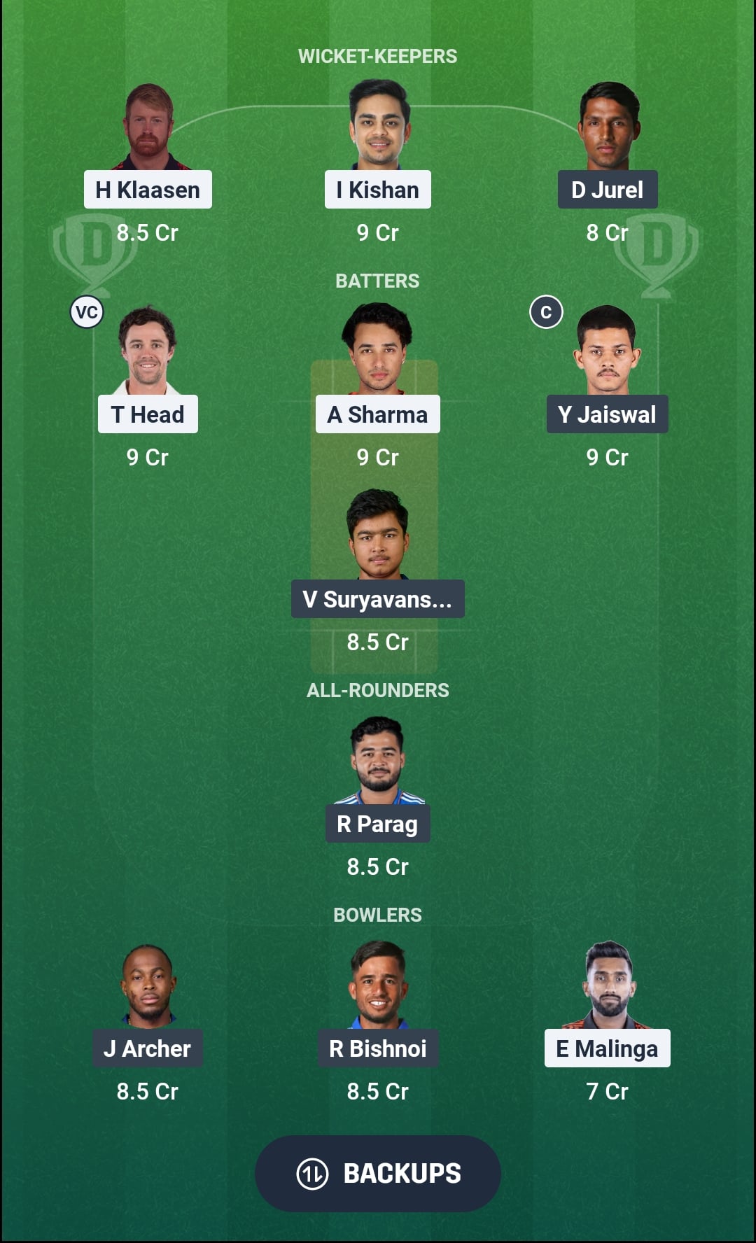 SRH vs RR Dream11 Prediction Fantasy Cricket Tips Dream11 Team IPL 2026
