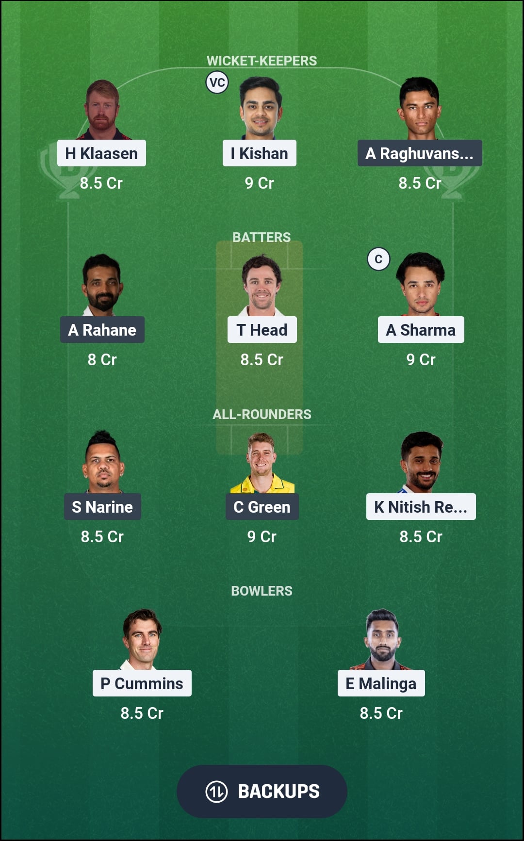 SRH vs KKR Dream11 Prediction Fantasy Cricket Tips Dream11 Team IPL 2026