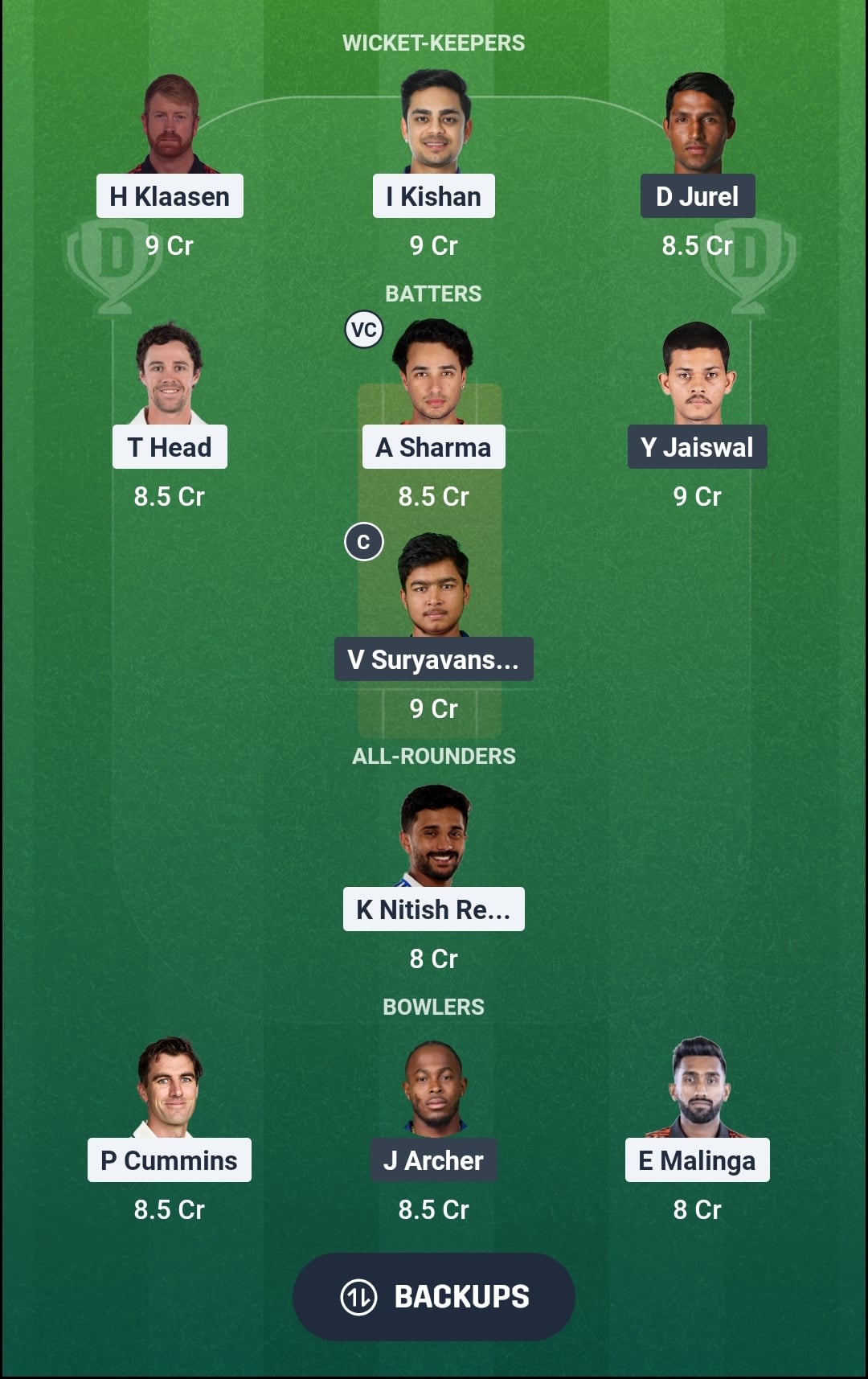 SRH vs RR Dream11 Prediction Fantasy Cricket Tips Dream11 Team IPL 2026