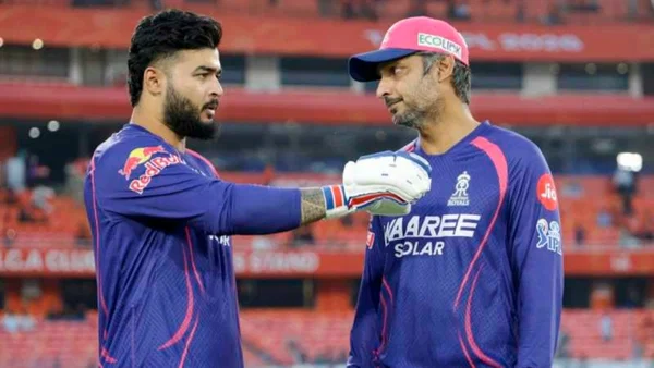 Riyan Parag and Kumar Sangakkara