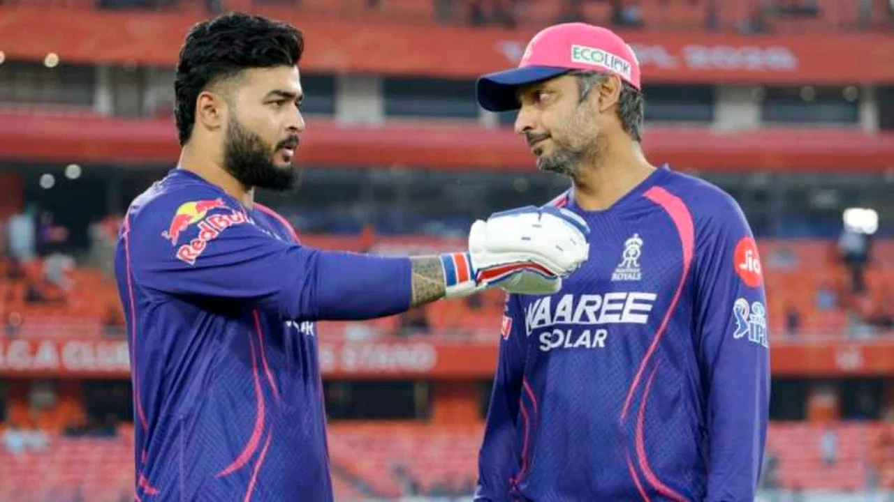 Riyan Parag and Kumar Sangakkara