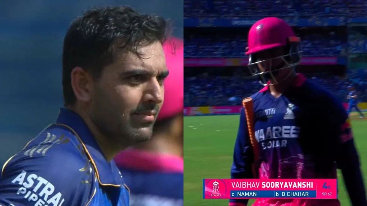 Deepak Chahar hilariously avoids ‘invisible chit’ celebration after dismissing Vaibhav Sooryavanshi in IPL 2026 clash