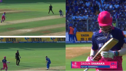 Dhruv Jurel Sacrifices Dasun Shanaka In Horrible Run Out During MI Vs RR Clash