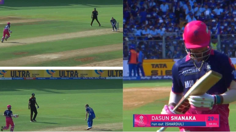 Dhruv Jurel Sacrifices Dasun Shanaka In Horrible Run Out During MI Vs RR Clash