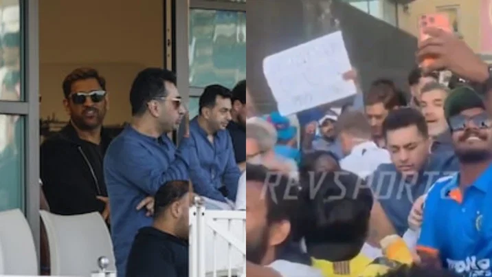 MS Dhoni mobbed by fans in England
