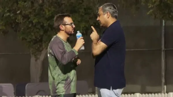 Mike Hesson with PCB head Mohsin Naqvi