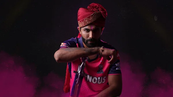 Ravindra Jadeja in Rajasthan Royals look