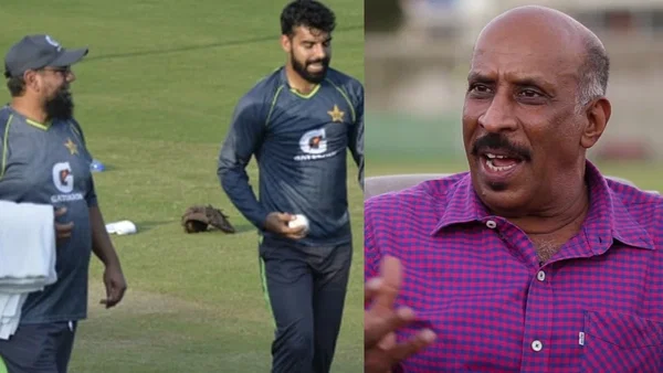 Tauseef Ahmed and Saqlain Mushtaq with Shadab Khan