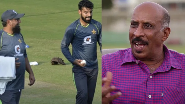 Tauseef Ahmed and Saqlain Mushtaq with Shadab Khan
