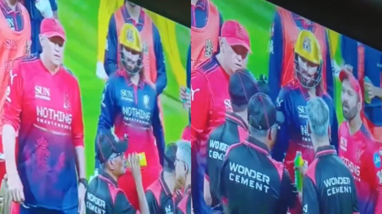 Wild scenes! Rajat Patidar rushes to grab his bottle back after Umpire’s unexpected sip Wild scenes! Rajat Patidar rushes to grab his bottle back after Umpire’s unexpected sip
