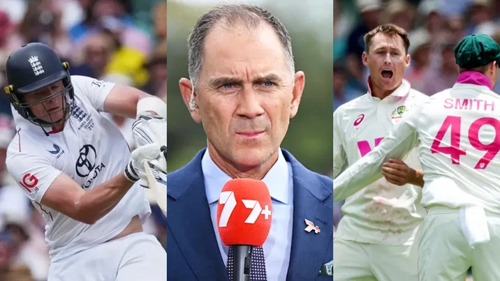 Jamie Smith, Justin Langer and Marnus Labuschagne