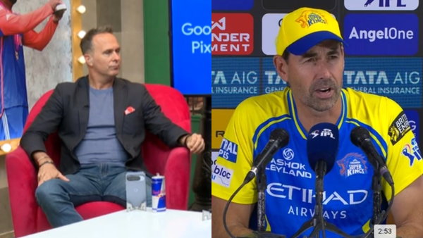 Michael Vaughan and CSK coach Stephen Fleming